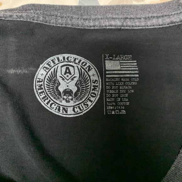 Women’s Affliction 3 quarter sleeve tee - Picture 3 of 4